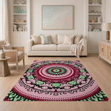 Vibrant Pink Mandala Area Rug