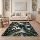 Lush Tropical Palm Leaf Area Rug