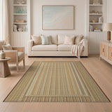 Brown and Tan Tan Brown Woven Geometric Area Rug