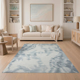 Misty Grey Abstract Area Rug