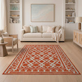 Orange Orange Trellis Geometric Area Rug