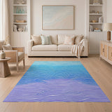 Blue Wave Gradient Abstract Area Rug