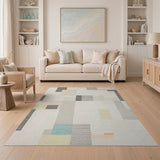 Multi-color and Patterns Modern Geometric Block Area Rug