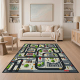 Vibrant City Map Kids Play Rug