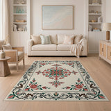Multi-color and Patterns Ornate Red Floral Medallion Persian Rug