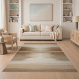 Brown and Tan Brown Tan Striped Southwestern Area Rug