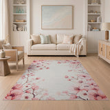 Pink Delicate Pink Cherry Blossom Area Rug