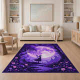 Purple Fairy Moonlit Enchanted Forest Area Rug