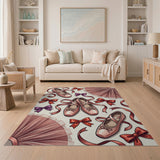 Whimsical Pink Ballet Pointe Shoes Tutu Rug