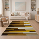 Brown and Tan Brown Tan Geometric Abstract Area Rug
