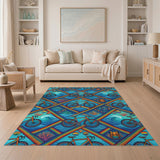 Vibrant Rainbow Bicycle Coastal Rug