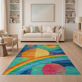 Cosmic Suns Rainbow Multi-Color Area Rug