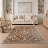 Tan Diamond Geometric Southwestern Area Rug