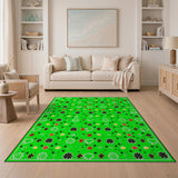 Lucky Shamrock Flower Green Pattern Area Rug