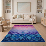 Multi-color and Patterns Mermaid Scales Gradient Area Rug