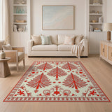Red Papercut Fir Tree Area Rug