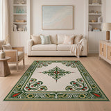Multi-color and Patterns Ornate Floral Border Area Rug