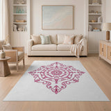 Pink Floral Mandala Area Rug