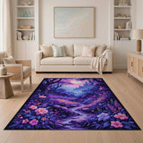 Enchanted Purple Forest Castle Area Rug