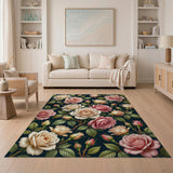 Floral Vintage Vintage Blush Pink Rose Floral Area Rug