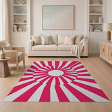 Radiant Pink Spiral Sunburst Rug