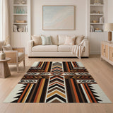 Bold Southwestern Zigzag Area Rug in Brown Tan