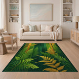Golden Fern Geometric Green Area Rug