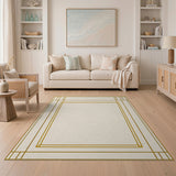 Gold Nested Frame Geometric Area Rug