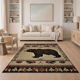 Southwestern Grizzly Bear Silhouette Rug