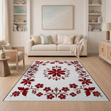 Red Floral Vintage Area Rug