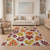 Autumn Leaves Multi-Color Pattern Area Rug