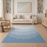 Misty Layered Blue Ombre Area Rug