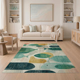 Abstract Fish School Multi-Color Area Rug