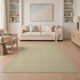 Beige Grid Plaid Area Rug