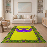 Purple Jeweled Masquerade Mask Area Rug