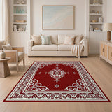 Crimson Red Traditional Persian Area Rug