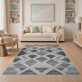 Geometric Modern Grey Grey Geometric Diamond Area Rug