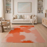 Abstract Orange Splash Area Rug
