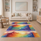 Rainbow Peaks Washable Area Rug