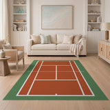Clay Tennis Court Area Rug