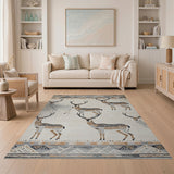 Beige Antelope Southwestern Area Rug