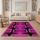 Pink Neon Book Marquee Area Rug