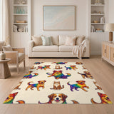 Rainbow Pets Kids Cartoon Washable Area Rug