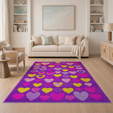 Playful Hearts Multi-Color Area Rug