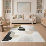 Beige and Neutral Abstract Area Abstract Neutral Beige Area Rug