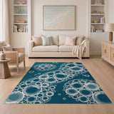 Teal Bubble Cluster Area Rug