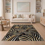 Overlapping Zebras Herd Area Rug