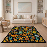 Day of the Dead Cats Marigolds Rug