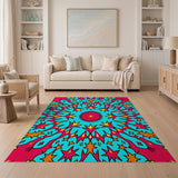 Multi-color and Patterns Vibrant Starburst Multi-Color Geometric Area Rug