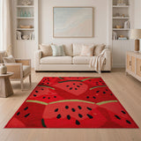 Multi-color and Patterns Vibrant Watermelon Slice Area Rug